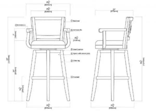 Bar Stools & Counter Height Stools-Kirkland's Home Wood And Faux Leather Swivel Bar Stool Brown