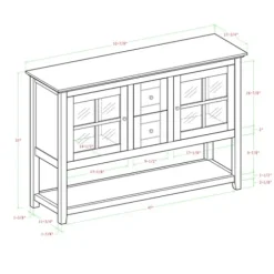 Cabinets & Sideboards-Kirkland's Home Wood And Glass Buffet Cabinet Black