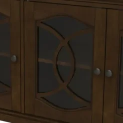 Tv Stands & Media Consoles-Kirkland's Home Wood And Glass 4-Door Media Cabinet Brown