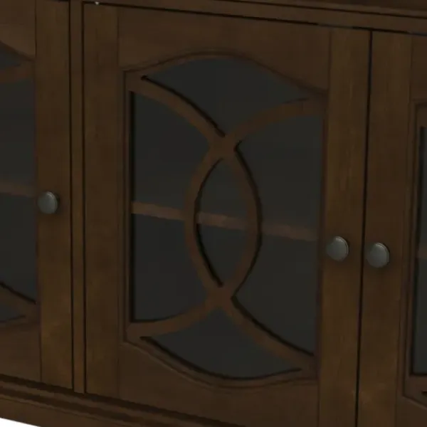 Tv Stands & Media Consoles-Kirkland's Home Wood And Glass 4-Door Media Cabinet Brown