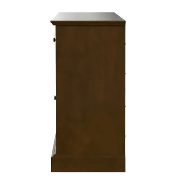 Tv Stands & Media Consoles-Kirkland's Home Wood And Glass 4-Door Media Cabinet Brown