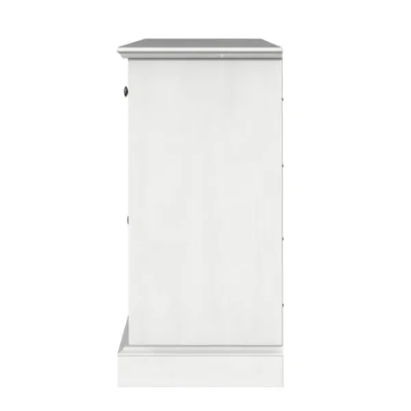 Tv Stands & Media Consoles-Kirkland's Home Wood And Glass 4-Door Media Cabinet White