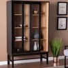 Cabinets & Sideboards-Kirkland's Home Wood And Glass 8-Shelf Cabinet Black