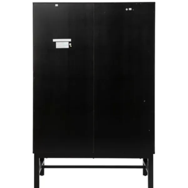 Cabinets & Sideboards-Kirkland's Home Wood And Glass 8-Shelf Cabinet Black