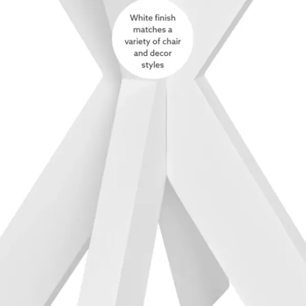 Accent & End Tables-Kirkland's Home Wood And Glass Top X-Base Accent Table White