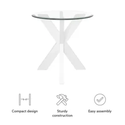 Accent & End Tables-Kirkland's Home Wood And Glass Top X-Base Accent Table White