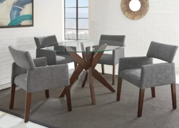 Dining Tables-Kirkland's Home Wood And Glass X-Base Dining Table Brown