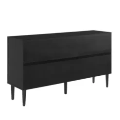 Cabinets & Sideboards-Kirkland's Home Wood And Gold 4-Door Cabinet Black