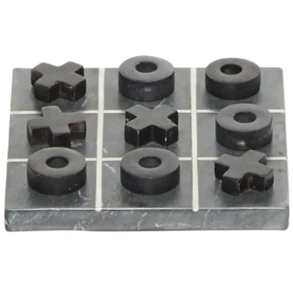 Decorative Accents-Kirkland's Home Wood And Gold Tic Tac Toe Game Set Brown