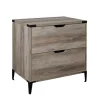 Office Furniture-Kirkland's Home Wood And Iron Accent Filing Cabinet Gray