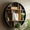Shelves-Kirkland's Home Wood And Iron Bicycle Wheel Shelf