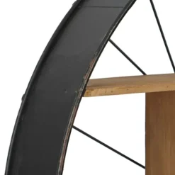 Shelves-Kirkland's Home Wood And Iron Bicycle Wheel Shelf