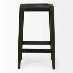 Bar Stools & Counter Height Stools-Kirkland's Home Wood And Metal Bar Stool Black