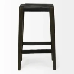 Bar Stools & Counter Height Stools-Kirkland's Home Wood And Metal Bar Stool Black