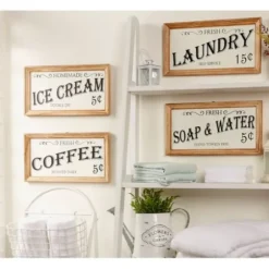 Wall Quotes & Signs-Kirkland's Home Wood And Metal Coffee Framed Plaque White