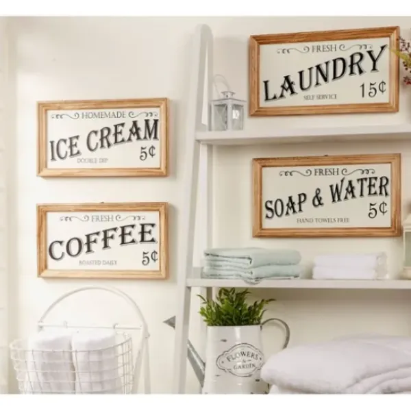 Wall Quotes & Signs-Kirkland's Home Wood And Metal Coffee Framed Plaque White