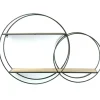 Shelves-Kirkland's Home Wood And Metal Double Circle Wall Shelf