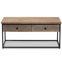 Coffee Tables-Kirkland's Home Wood And Metal 2-Drawer Coffee Table Brown