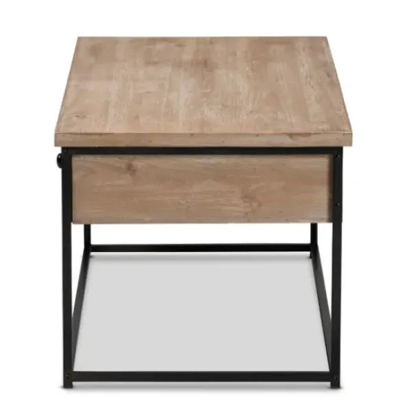 Coffee Tables-Kirkland's Home Wood And Metal 2-Drawer Coffee Table Brown