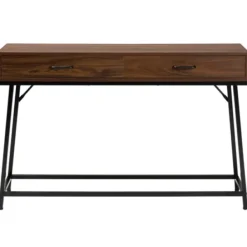 Console Tables-Kirkland's Home Wood And Metal 2-Drawer Console Table Brown