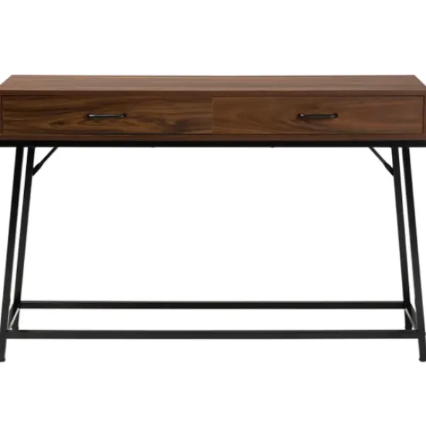 Console Tables-Kirkland's Home Wood And Metal 2-Drawer Console Table Brown