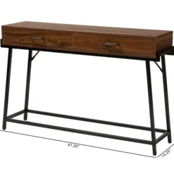 Console Tables-Kirkland's Home Wood And Metal 2-Drawer Console Table Brown