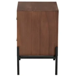 Nightstands-Kirkland's Home Wood And Metal 2-Drawer Nightstand Brown