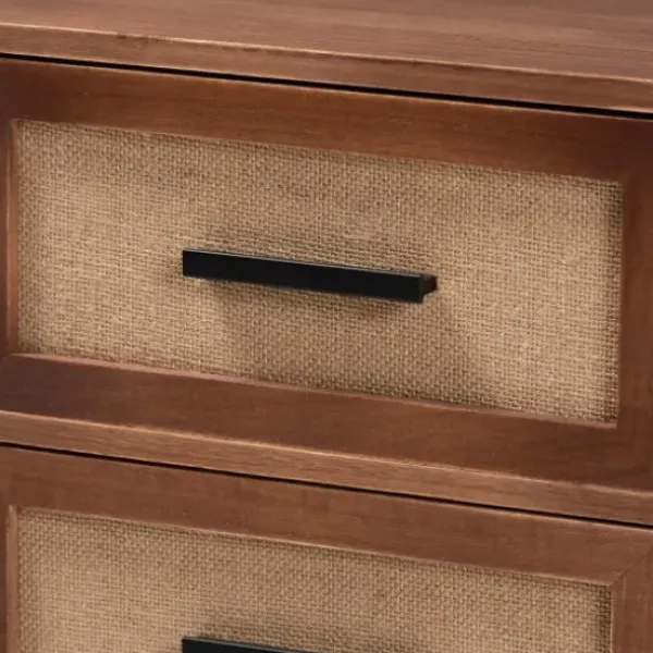 Nightstands-Kirkland's Home Wood And Metal 2-Drawer Nightstand Brown
