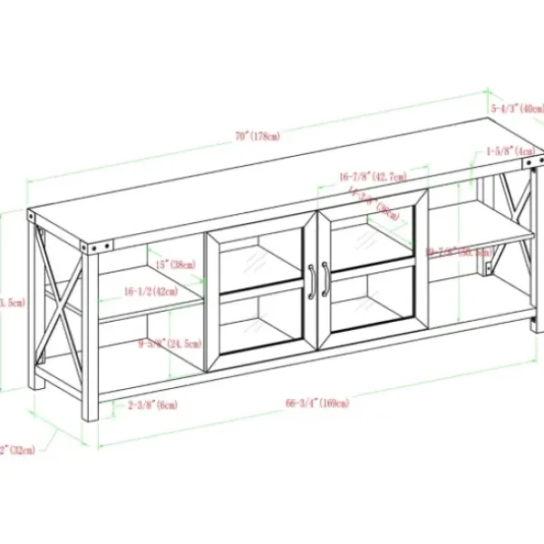 Tv Stands & Media Consoles-Kirkland's Home Wood And Metal Farmhouse Tv Stand Brown