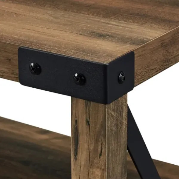 Tv Stands & Media Consoles-Kirkland's Home Wood And Metal Farmhouse Tv Stand Brown