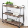 Office Furniture-Kirkland's Home Wood And Metal Frame 3-Tier Rolling Shelf