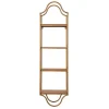 Shelves-Kirkland's Home Wood And Metal Gold Wall Shelf