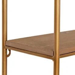 Shelves-Kirkland's Home Wood And Metal Gold Wall Shelf