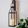Sconces-Kirkland's Home Wood And Metal Hanging Lantern Sconce