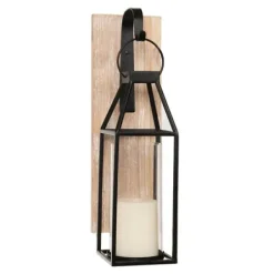 Sconces-Kirkland's Home Wood And Metal Hanging Lantern Sconce