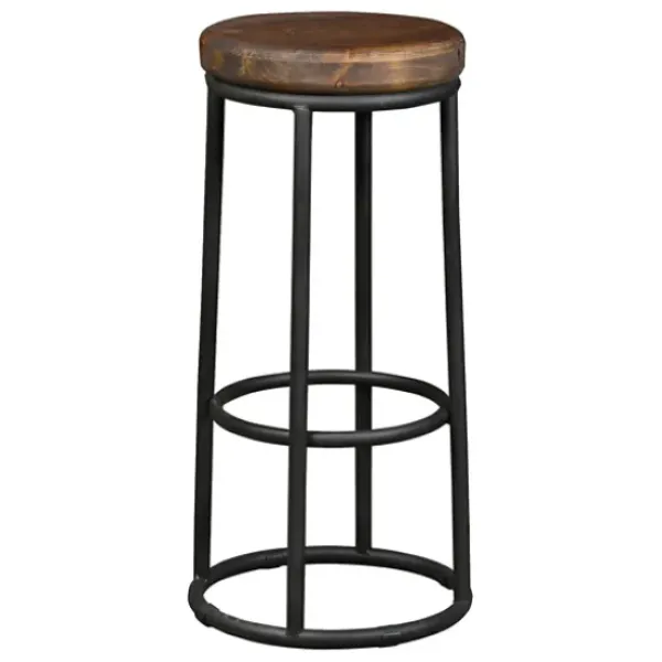 Bar Stools & Counter Height Stools-Kirkland's Home Wood And Metal Kendall Barstool Brown