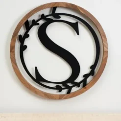 Monogram Wall Decor-Kirkland's Home Wood And Metal Laurel Monogram S Plaque