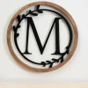 Monogram Wall Decor-Kirkland's Home Wood And Metal Laurel Monogram M Plaque