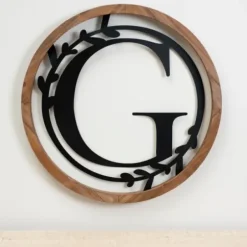 Monogram Wall Decor-Kirkland's Home Wood And Metal Laurel Monogram G Plaque