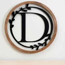 Monogram Wall Decor-Kirkland's Home Wood And Metal Laurel Monogram D Plaque
