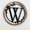 Monogram Wall Decor-Kirkland's Home Wood And Metal Laurel Monogram W Plaque