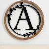 Monogram Wall Decor-Kirkland's Home Wood And Metal Laurel Monogram A Plaque