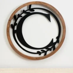 Monogram Wall Decor-Kirkland's Home Wood And Metal Laurel Monogram C Plaque