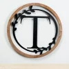 Monogram Wall Decor-Kirkland's Home Wood And Metal Laurel Monogram T Plaque