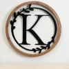 Monogram Wall Decor-Kirkland's Home Wood And Metal Laurel Monogram K Plaque