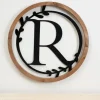 Monogram Wall Decor-Kirkland's Home Wood And Metal Laurel Monogram R Plaque