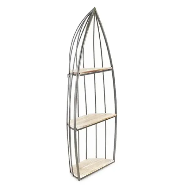 Shelves-Kirkland's Home Wood And Metal Row Boat Wall Shelf