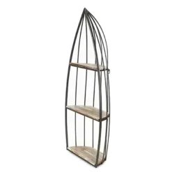 Shelves-Kirkland's Home Wood And Metal Row Boat Wall Shelf