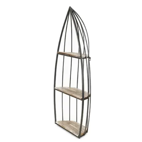 Shelves-Kirkland's Home Wood And Metal Row Boat Wall Shelf