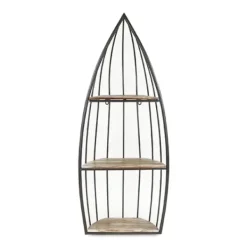 Shelves-Kirkland's Home Wood And Metal Row Boat Wall Shelf